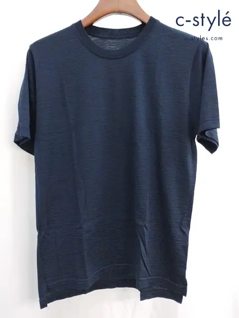 山と道 alpha anorak アルファアノラック Tシャツ S ネイビー 半袖 日本製 ウール100%