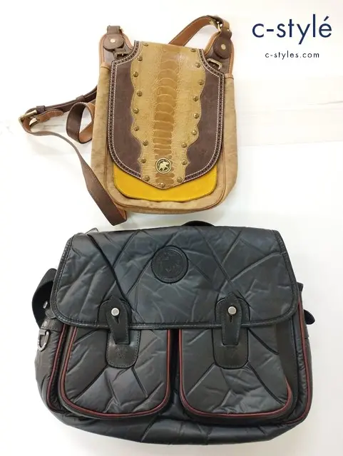 HUNTING WORLD ハンティングワールド ショルダーバッグ ベージュ系 ブラック系