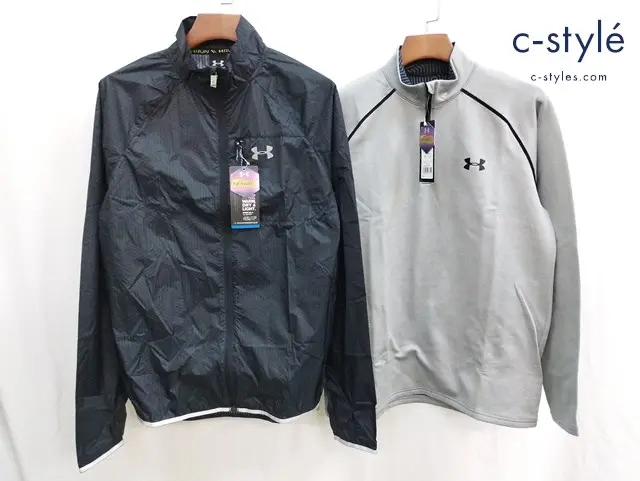 UNDER ARMOUR アンダーアーマー ジャケット LG ブラック グレー系 ハーフジップ