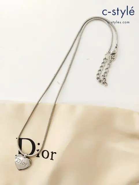 Christian Dior クリスチャンディオール ネックレス シルバー ハート レディース