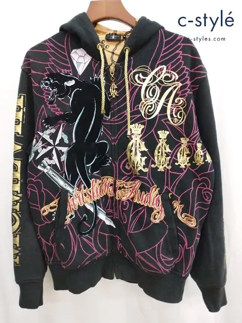 CHRISTIAN AUDIGIER クリスチャンオードジェー ジップパーカー M マルチカラー 綿100% プリント