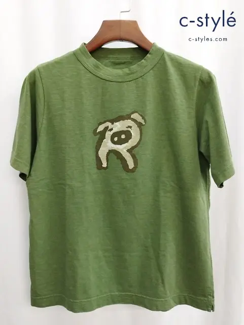45R フォーティファイブアール Tシャツ 2 グリーン Rピギープリントの908 レディース