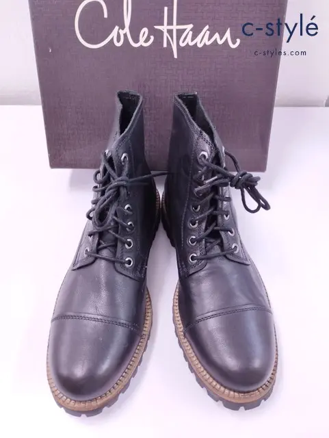 COLE HAAN コールハーン ショートブーツ 8W ブラック C07800 レースアップ