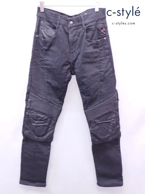 REPLAY×DAINESE リプレイ×ダイネーゼ デニムパンツ 30 ブラック バイク用品