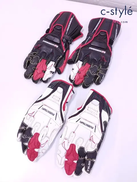 KUSHITANI クシタニ グローブ M ホワイト×レッド  ブラック系 バイク用品