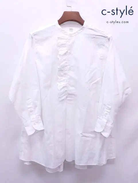 45R フォーティファイブアール カットワークレースフリルチュニック 1 ホワイト レディース 綿100％