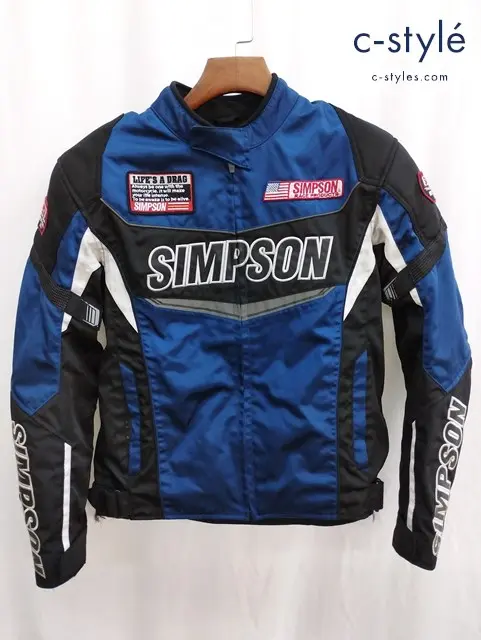SIMPSON シンプソン ウォータープルーフナイロンジャケット L ブルー×ブラック SJ-7112