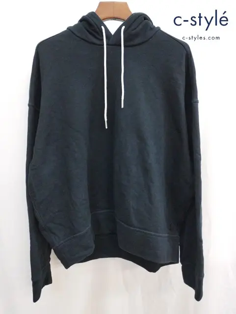 JIL SANDER ジルサンダー プルオーバーパーカー L ブラック 綿100％ イタリア製