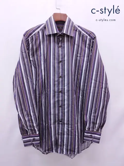 ETRO エトロ ストライプシャツ 41 マルチカラー 綿100% 長袖 イタリア製