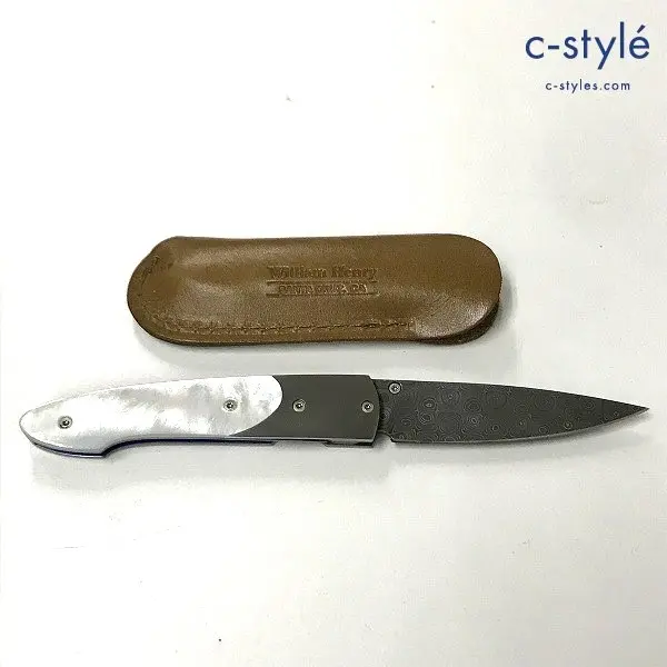 William Henry ウィリアムヘンリー WH フォールディングナイフ T10-DP Damascus ダマスカス シース付