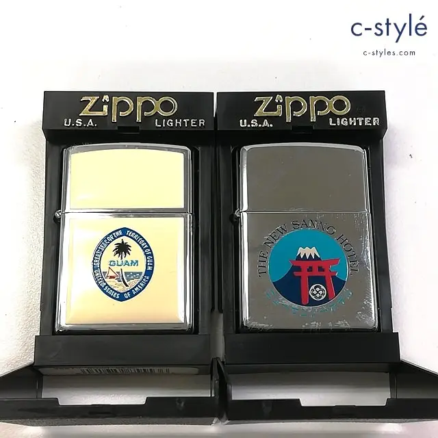 ZIPPO ジッポー オイルライター ニュー山王ホテル シルバー 1994 グアム ホワイト 1966 計2点 喫煙具