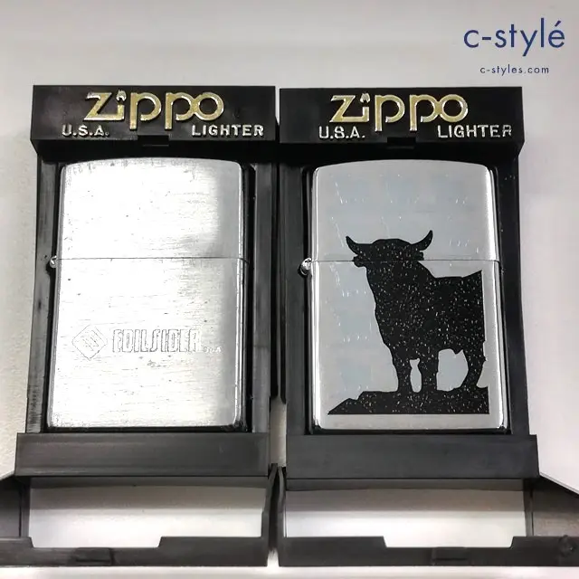ZIPPO ジッポー オイルライター 動物 シルエット 2006 EDILSIDER 2002 シルバー 計2点 喫煙具