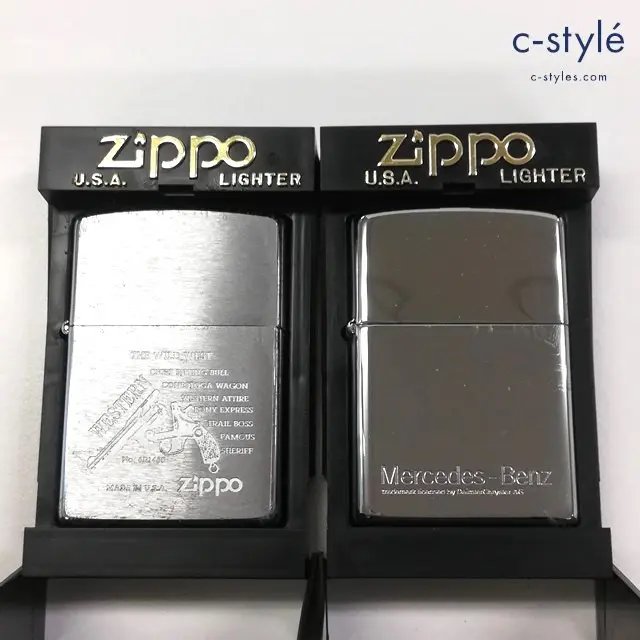 ZIPPO ジッポー オイルライター Mercedes-Benz 2002 THE WILD WEST WESTERN 1996 シルバー 計2点 喫煙具