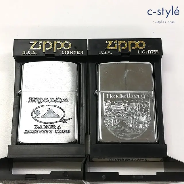 ZIPPO ジッポー オイルライター ハイデルベルグ 2002 クアロア・ランチ 1988 シルバー 計2点 喫煙具