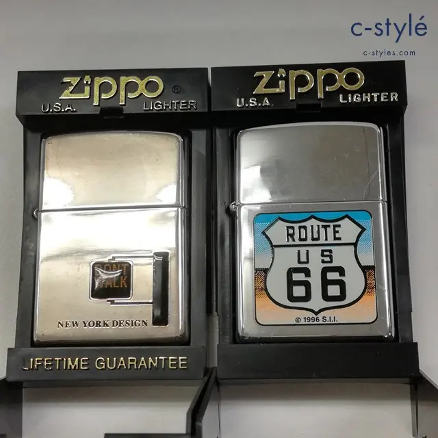 ZIPPO ジッポー オイルライター ROUTE US 66 国道66号線 2004 DONT WALK 1995 シルバー計2点 喫煙具