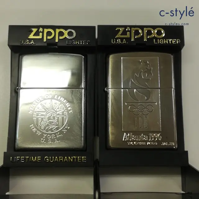 ZIPPO ジッポー オイルライター Atlanta 1996 オリンピック 1995 自由の女神像 1997 シルバー 計2点