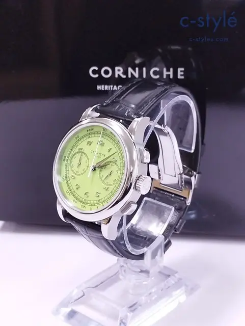 CORNICHE コーニッシュ 腕時計 シルバー×グリーン系 ヘリテージクロノグラフ デマンドスペシアーレ 3 クォーツ