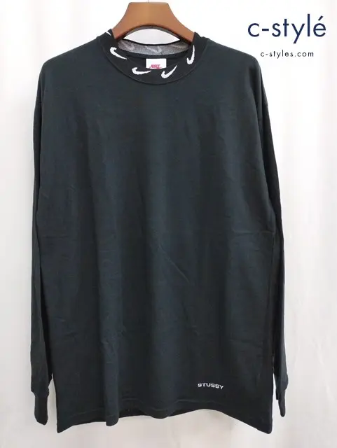 NIKE×STUSSY ナイキ×ステューシー Tシャツ S ブラック NRG BR LS Knit Top CT4314-010