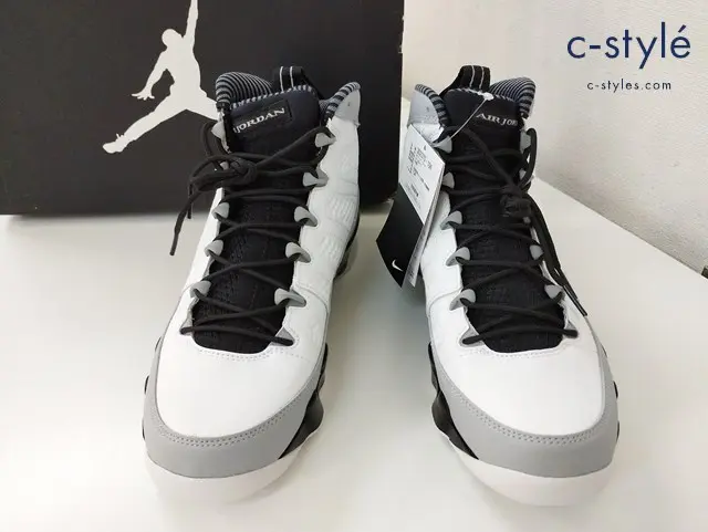 NIKE ナイキ スニーカー 26.5cm グレー×ホワイト AIR JORDAN 9 RETRO 302370-106