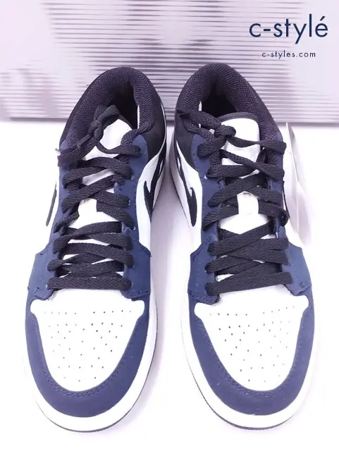 NIKE ナイキ スニーカー 25.5cm ネイビー×ホワイト AIR JORDAN 1 RETRO LOW 309192-101