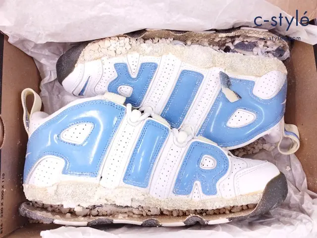 NIKE ナイキ スニーカー 26cm ホワイト×ライトブルー 630245-141 AIR MUCH UPTEMPO SC