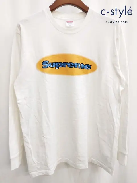Supreme シュプリーム 長袖Tシャツ M ホワイト 18SS RIPPLE L/S TEE 綿100％