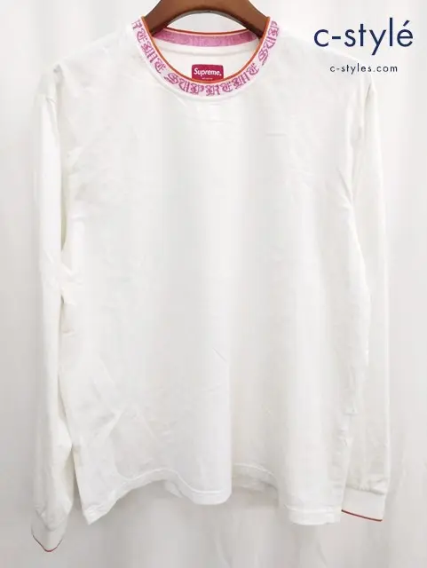 Supreme シュプリーム 長袖Tシャツ S ホワイト 21SS OLD ENGLISH COLLAR LS TEE 綿100％