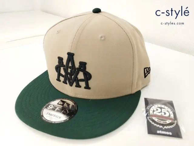 NEW ERA×ATMOS ニューエラ×アトモス キャップ MEDIUM/LARGE ベージュ×グリーン 59FIFTY