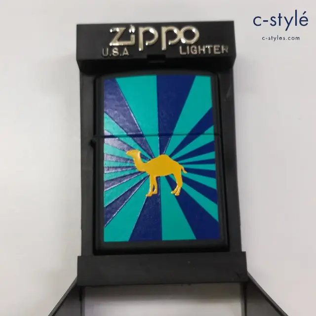 ZIPPO ジッポー オイルライター Yellow Camel Blue Burst マットブラック 1996 喫煙具