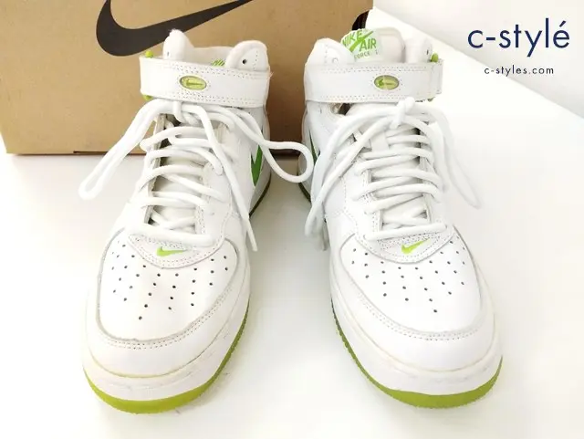 NIKE ナイキ スニーカー 26cm ホワイト×グリーン AIR FORCE 1 MID CL SC 630236-131