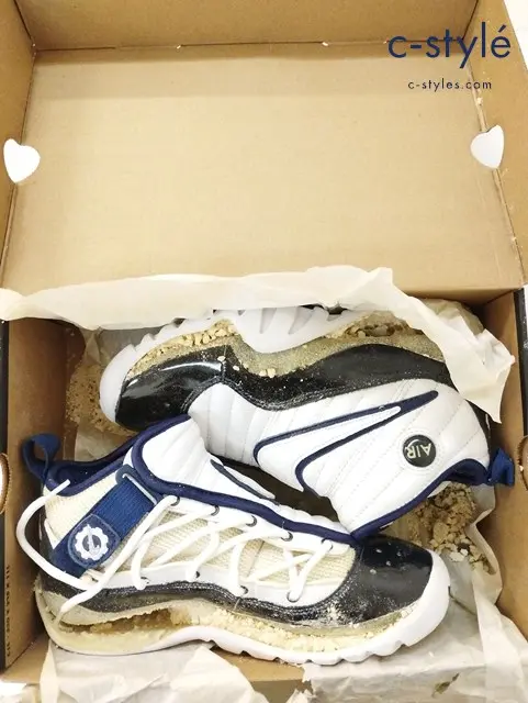 NIKE ナイキ スニーカー 26cm ホワイト×ネイビー AIR SHAKE NDESTRUKT 630235-112