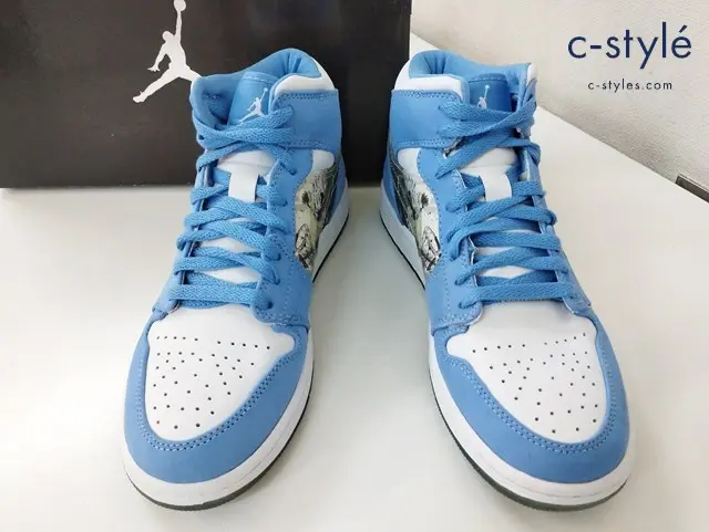 NIKE ナイキ スニーカー 26cm ホワイト×ブルー AIR JORDAN 1 RETRO ALPHA 316269-142