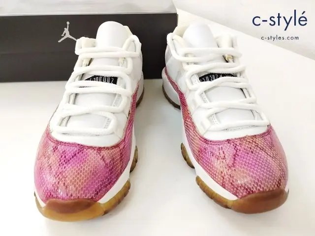 NIKE ナイキ スニーカー 26cm ホワイト × ピンク AIR JORDAN 11LOW SNAKE SKIN 833003-103