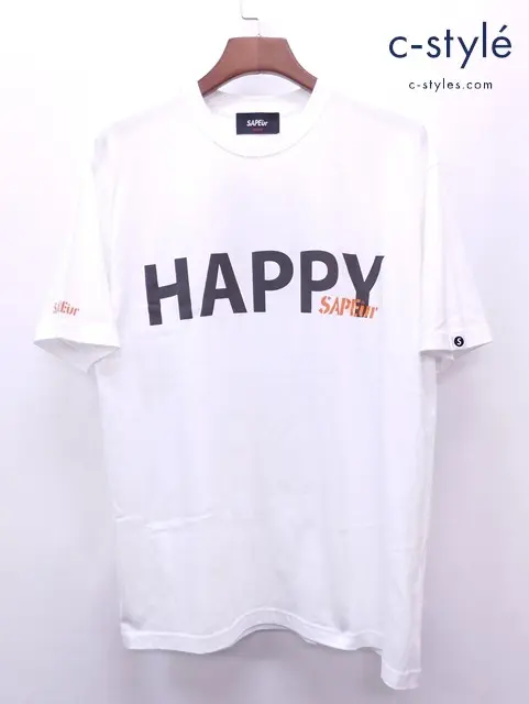 SAPEur サプール Tシャツ L ホワイト EVERY DAY HAPPY TEE ロゴ プリント