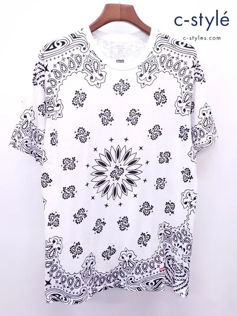 Supreme×Hanes シュプリーム×ヘインズ Tシャツ L/G/G ホワイト系 22AW BANDANA TAGLESS TEE