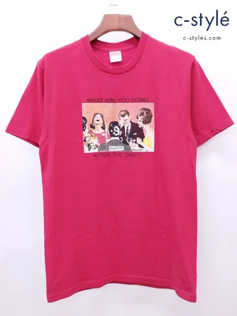 Supreme シュプリーム Tシャツ M レッド 17SS ORGY TEE プリント USA製