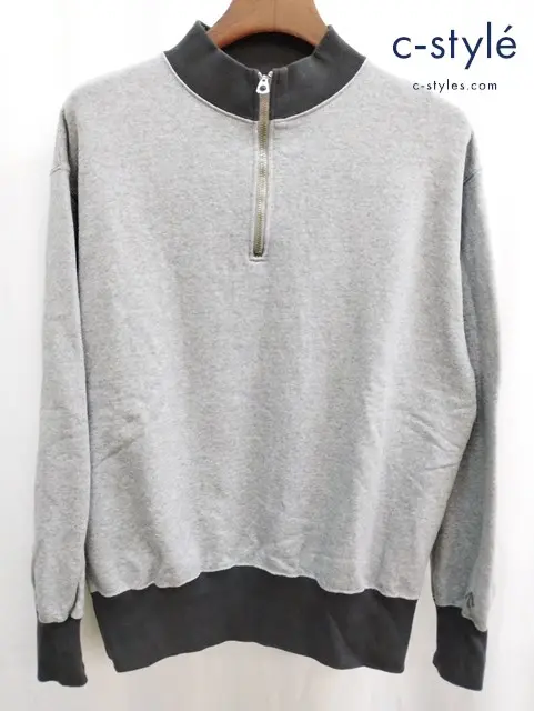 Nigel Cabourn ナイジェルケーボン ハーフジッププルオーバー 48 グレー スウェット 8047-00-20002