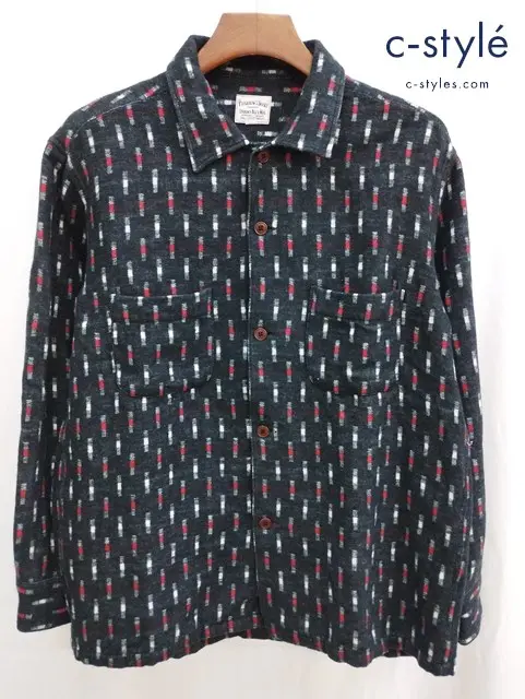 Pherrow’s フェローズ オープンカラーシャツ 40 ブラック系 ドビー起毛 21W-POS1