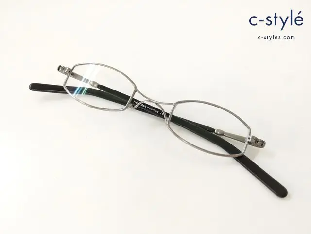 Lunor ルノア メガネ シルバー×ブラック X-bridge oval eck AS