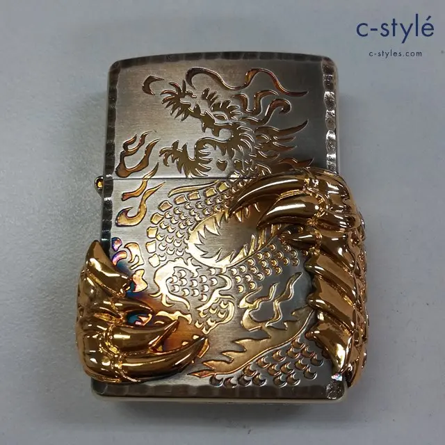 ZIPPO ドラゴンクロウ メタル貼り 立体プレート ゴールド 2008 喫煙具 嗜好品