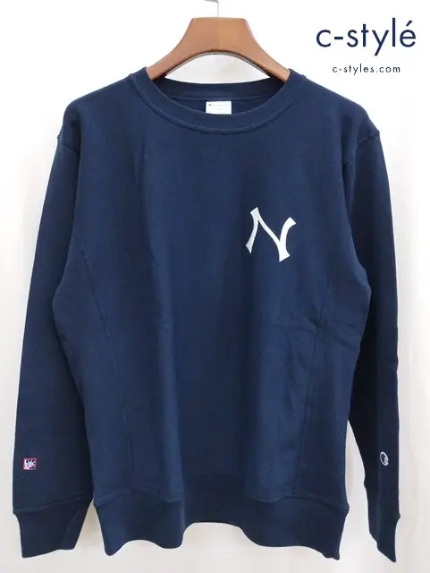 Champion×BEAMS チャンピオン×ビームス スウェット L ネイビー REVERSE WEAVE SWEAT SHIRT NEW YORK