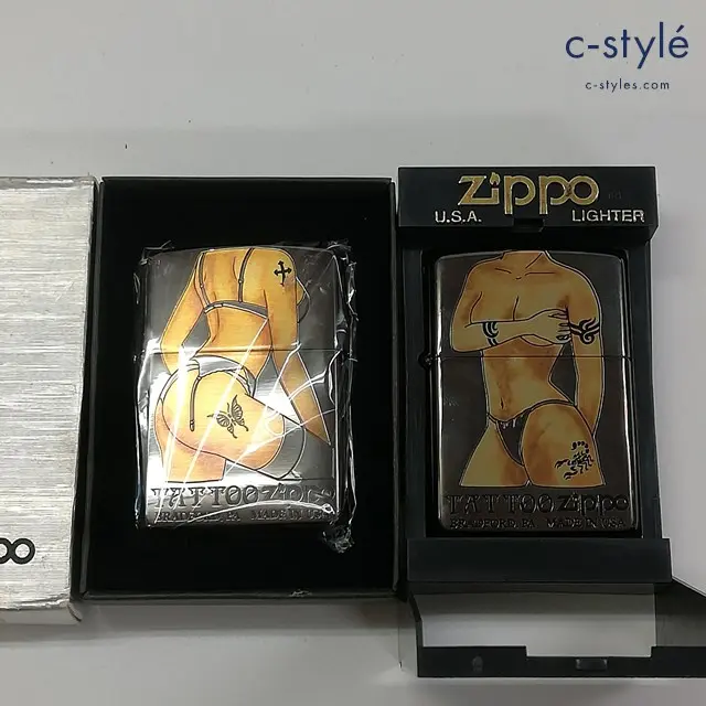 ZIPPO ジッポー オイルライター TATTOO SEXY LADY ブラック 2001 計2点