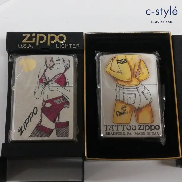 ZIPPO ジッポー オイルライター TATTOO SEXY LADY シルバー 2000 シルバー 2002 計2点
