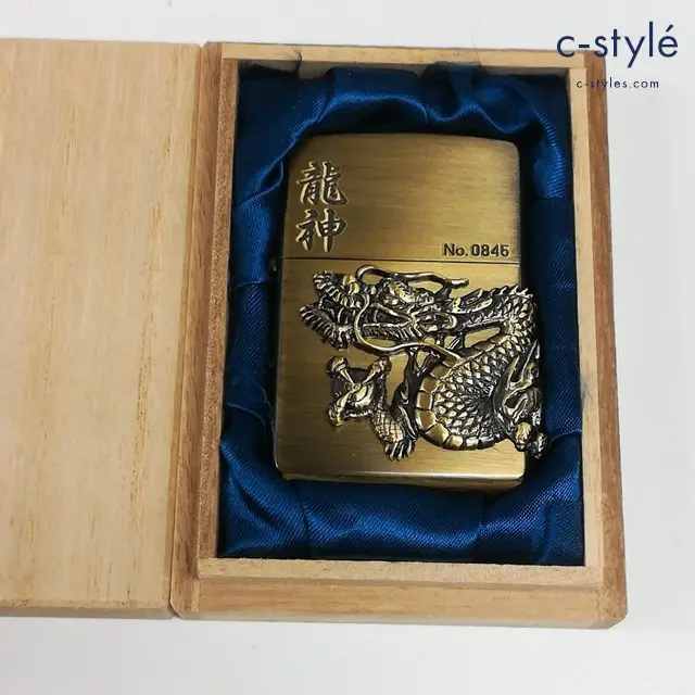 ZIPPO ジッポー オイルライター 龍神 ゴールド 2006 立体プレート メタル貼り