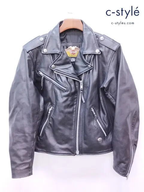 HARLEY-DAVIDSON ハーレーダビッドソン ダブルライダースジャケット M ブラック レディース