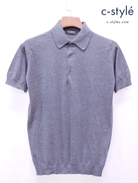 JOHN SMEDLEY ジョンスメドレー ニットポロシャツ S グレー 半袖