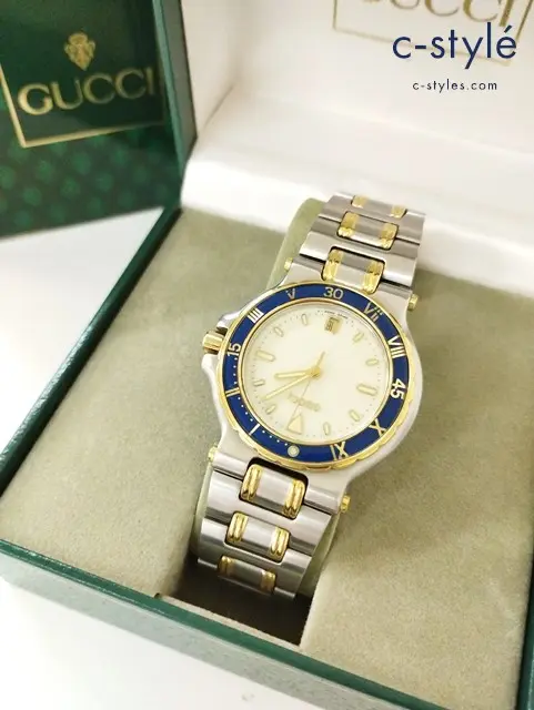 GUCCI グッチ 腕時計 ホワイト×シルバー 9700M クォーツ式