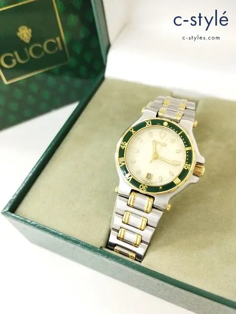 GUCCI グッチ 腕時計 ホワイト×シルバー 9700L クォーツ式