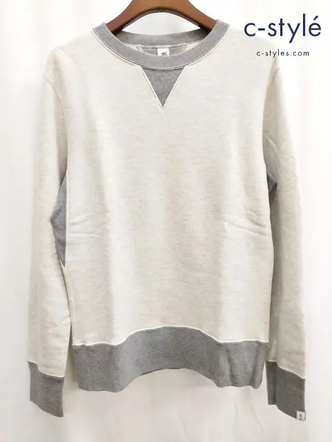 LOOPWHEELER×BEAMS PLUS ループウィラー×ビームス プラス スウェット L ホワイト系 綿100% 日本製
