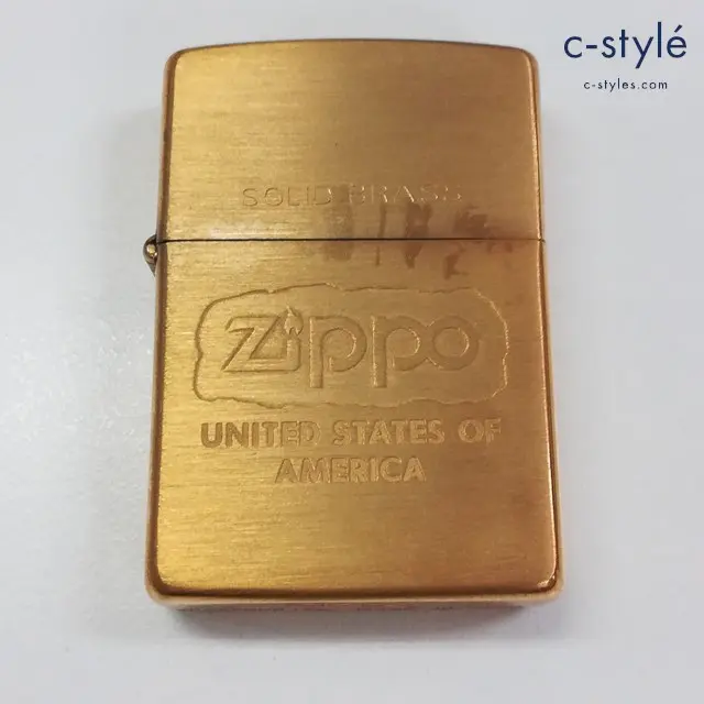 ZIPPO ジッポー オイルライター SOLID BRASS UNITED STATES OF AMERICA ゴールド 1995